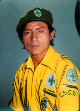 Francisco Campos como voluntario de Comandos de Salvamento.